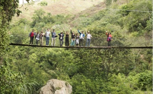 ALLSA members at El Sonido del Yaque, a community that built a small community hydro power plant and developed an ecotourism project led by women.